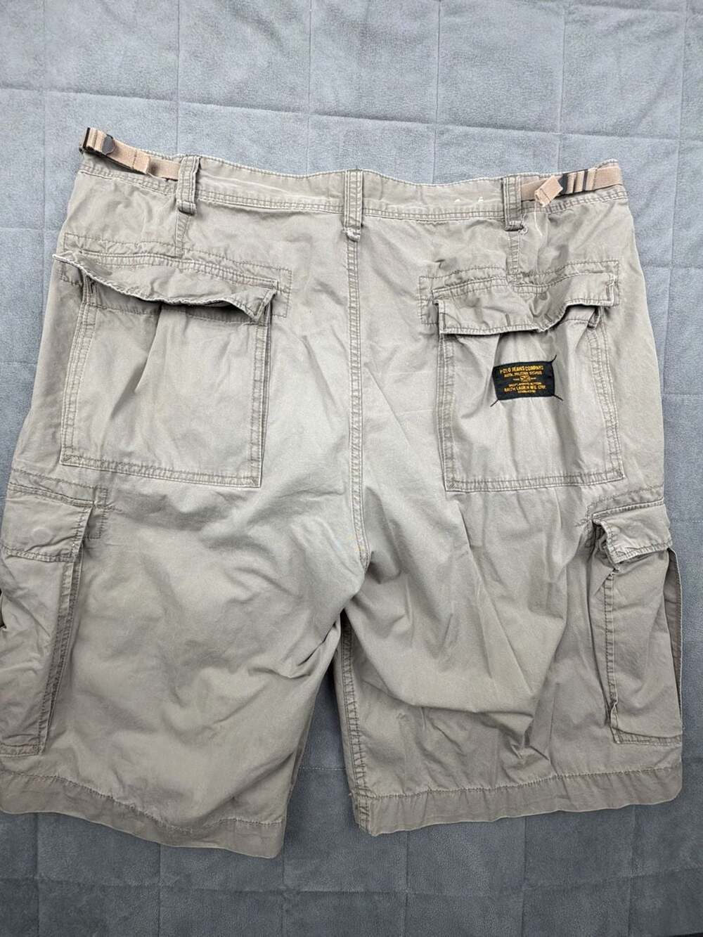 Polo Jeans Co. Ralph Lauren Vintage Military Surplus Khaki Cargo Shorts Size 40 - Picture 4 of 7